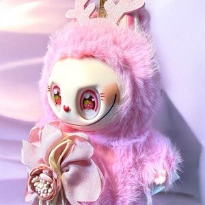 ONLY 1 LEFT! Custom Pink Antler Fantasy Plushie Keychain